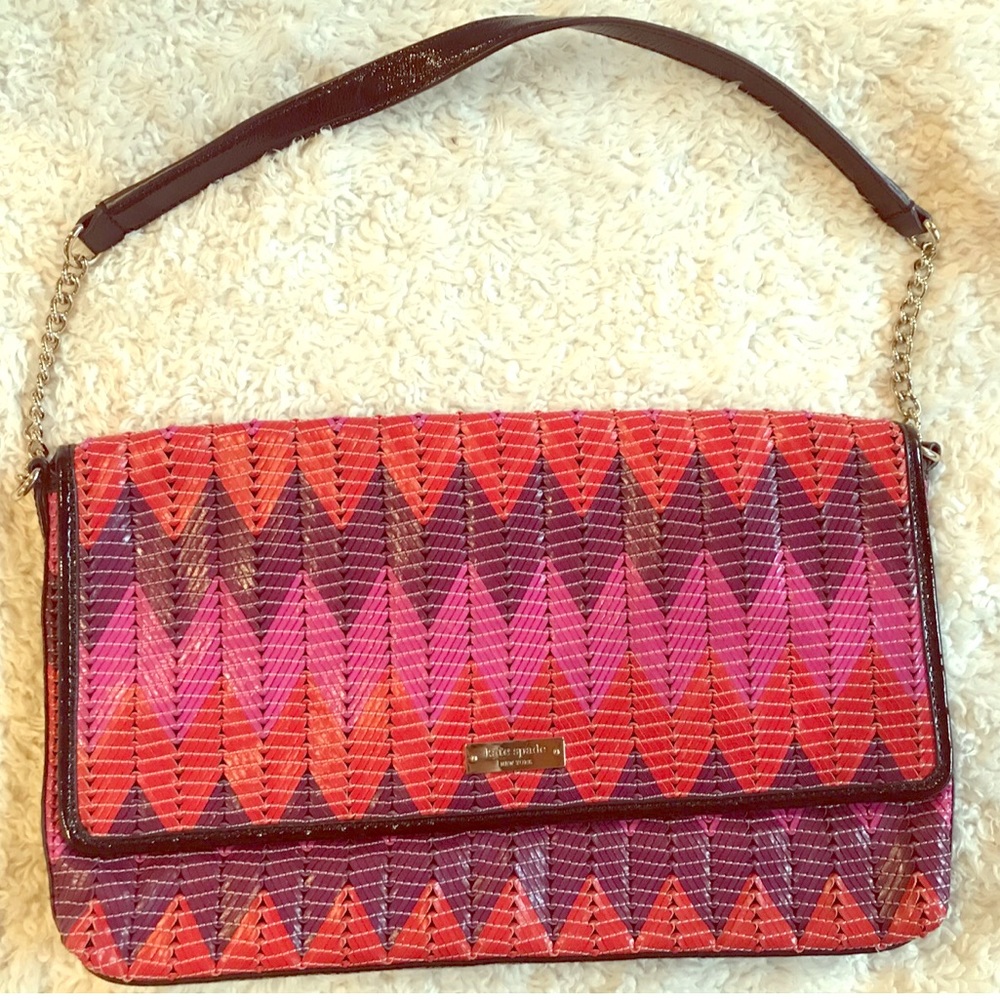 kate spade chevron clutch with strap